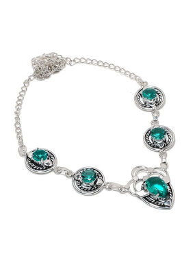 Mint Tourmaline Handmade Gemstone 925 Silver Jewelry Necklace 18'' NWT